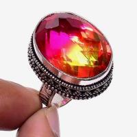 Trm 381a bague chevaliere t55 tourmaline 14gr 16x22mm rouge or achat vente bijou argent 925