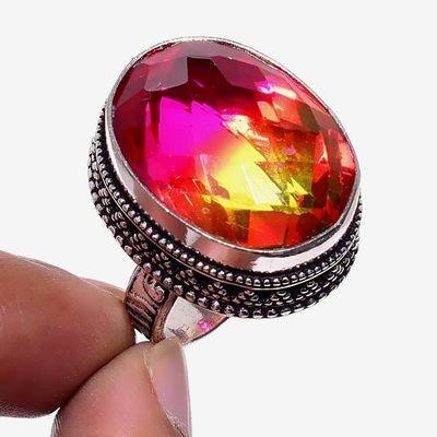 Trm 381a bague chevaliere t55 tourmaline 14gr 16x22mm rouge or achat vente bijou argent 925