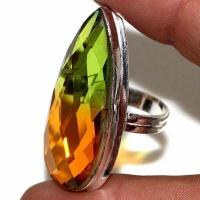 Trm 416b bague chevaliere 12gr t60 16x42mm tourmaline vert or achat vente bijou argent 925