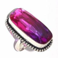 Trm 433c bague chevaliere anneau t55 tourmaline 13gr 16x32mm mauve rose vente bijou argent 925