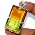 Trm 482b pendentif pendant tourmaline 25gr 25x40mm vert or vente bijou argent 925