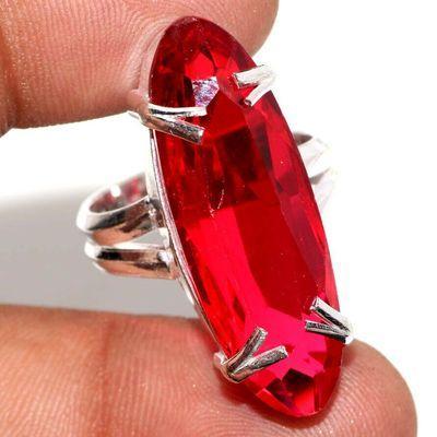 Trm 500a bague chevaliere anneau t59 tourmaline 10gr 10x32mm rouge achat vente bijou argent 925