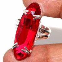 Trm 500b bague chevaliere anneau t59 tourmaline 10gr 10x32mm rouge achat vente bijou argent 925