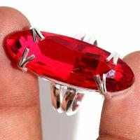 Trm 500c bague chevaliere anneau t59 tourmaline 10gr 10x32mm rouge achat vente bijou argent 925