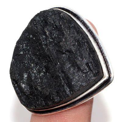 Trm 507c bague chevaliere anneau t59 tourmaline 16gr 30x30mm noire achat vente bijou argent 925