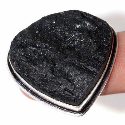 Trm 507c bague chevaliere anneau t59 tourmaline 16gr 30x30mm noire achat vente bijou argent 925