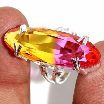 Trm 512a bague chevaliere anneau t52 tourmaline 10gr 8x32mm mauve rose achat vente bijou argent 925