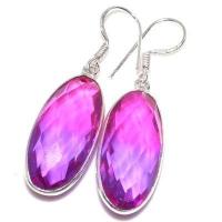 Trm 515b boucles oreilles tourmaline 10gr 12x28mm bleu mauve achat vente bijou argent 925