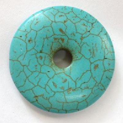 Ptq 017d donut 35mm perle turquoise howlite reconstituee 1