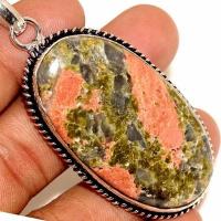 Un 004c pendentif pendant unakite 18gr 28x50mm achat vente bijou lithotherapie argent 925