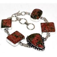 Un 006a bracelet unakite 32gr achat vente bijou mineraux lithotherapie argent 925