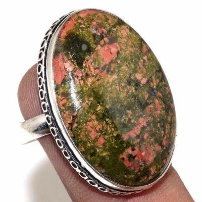 Un 010a bague chevaliere unakite 10gr t58 20x28mm achat vente bijou pierre argent 925