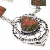 Un 012c collier parure unakite 44gr achat vente bijou pierre lithotherapie argent 925