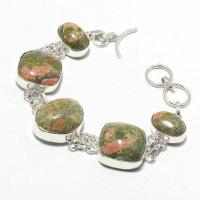 Un 015a bracelet unakite 31gr 15x20mm achat vente bijou mineraux lithotherapie argent 925