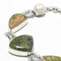 Un 016c bracelet unakite perle 21gr 15x20mm achat vente bijou lithotherapie argent 925