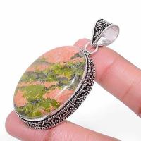 Un 020b pendentif pendant unakite 22gr 26x40mm achat vente bijou lithotherapie argent 925