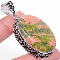 Un 020c pendentif pendant unakite 22gr 26x40mm achat vente bijou lithotherapie argent 925