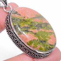 Un 020c pendentif pendant unakite 22gr 26x40mm achat vente bijou lithotherapie argent 926