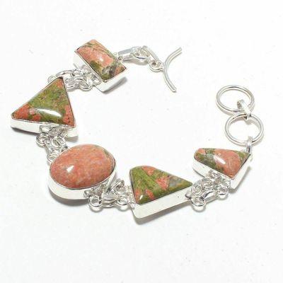 Un 021b bracelet unakite 26gr 15x20mm achat vente bijou mineraux lithotherapie argent 925