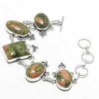 Un 022a bracelet unakite 47gr 15x20mm achat vente bijou mineraux lithotherapie argent 925