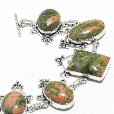 Un 022b bracelet unakite 47gr 15x20mm achat vente bijou mineraux lithotherapie argent 925