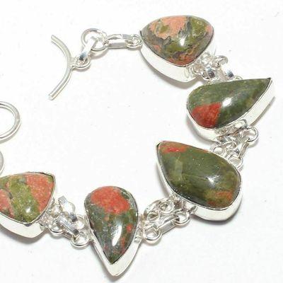 Un 023b bracelet unakite 30gr 15x20mm achat vente bijou mineraux lithotherapie argent 925