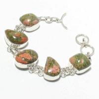 Un 029a bracelet unakite 28gr 15x20mm achat vente bijou mineraux lithotherapie argent 925