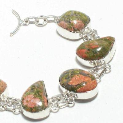 Un 029c bracelet unakite 28gr 15x20mm achat vente bijou mineraux lithotherapie argent 925