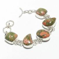 Un 029d bracelet unakite 28gr 15x20mm achat vente bijou mineraux lithotherapie argent 925