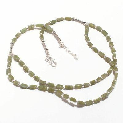 Un 030a collier parure unakite 27gr 5x8mm achat vente bijou pierre lithotherapie argent 925