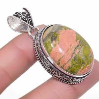 Un 032a pendentif pendant unakite 17gr 22x30mm achat vente bijou lithotherapie argent 925