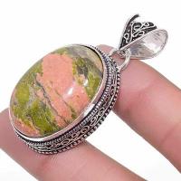 Un 032b pendentif pendant unakite 17gr 22x30mm achat vente bijou lithotherapie argent 925