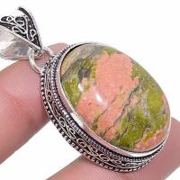 Un 032c pendentif pendant unakite 17gr 22x30mm achat vente bijou lithotherapie argent 925