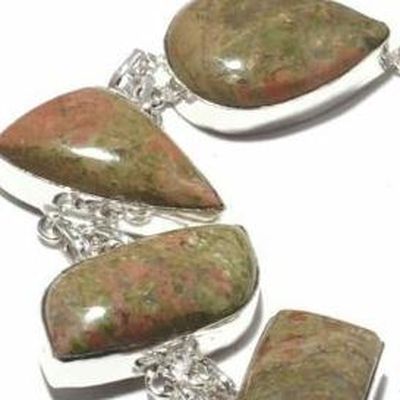 Un 035c bracelet unakite 41gr 15x30mm achat vente bijou mineraux lithotherapie argent 925