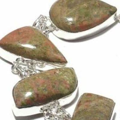 Un 035b bracelet unakite 41gr 15x30mm achat vente bijou mineraux lithotherapie argent 925