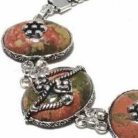 Un 038c bracelet unakite 33gr 15x20mm achat vente bijou mineraux lithotherapie argent 925