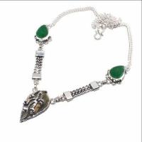 Un 039d collier parure unakite emeraude 22gr achat vente bijou pierre lithotherapie argent 925