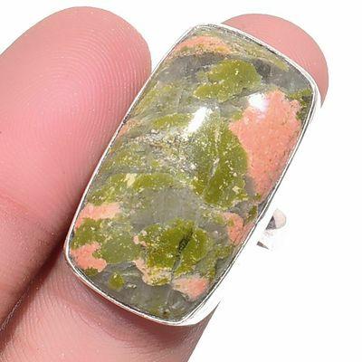 Un 042a bague chevaliere t55 unakite 10gr 18x28mm achat vente bijou lithotherapie argent 925