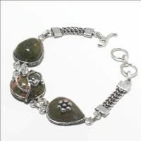 Un 043a bracelet unakite 23gr 15x20mm achat vente bijou mineraux lithotherapie argent 925