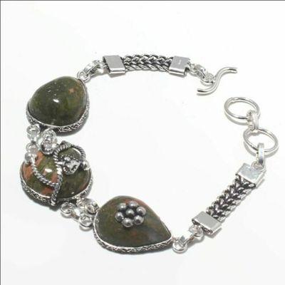 Un 043b bracelet unakite 23gr 15x20mm achat vente bijou mineraux lithotherapie argent 925