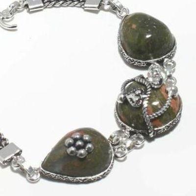 Un 043b bracelet unakite 23gr 15x20mm achat vente bijou mineraux lithotherapie argent 925