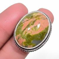 Un 046a bague chevaliere unakite 16gr t61 20x25mm achat vente bijou pierre argent 925