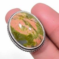 Un 046b bague chevaliere unakite 16gr t61 20x25mm achat vente bijou pierre argent 925