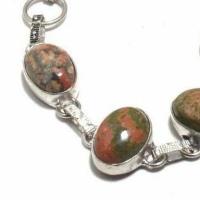 Un 049b bracelet unakite 21gr 14x18mm achat vente bijou mineraux lithotherapie argent 925