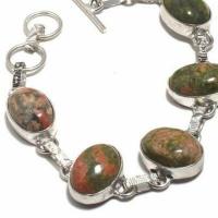 Un 049c bracelet unakite 21gr 14x18mm achat vente bijou mineraux lithotherapie argent 925