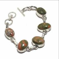 Un 049d bracelet unakite 21gr 14x18mm achat vente bijou mineraux lithotherapie argent 925