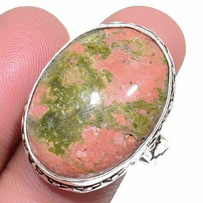 Un 051a bague chevaliere unakite 9gr t58 18x26mm achat vente bijou pierre argent 925