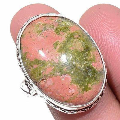 Un 051a bague chevaliere unakite 9gr t58 18x26mm achat vente bijou pierre argent 925