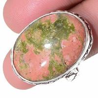 Un 051c bague chevaliere unakite 9gr t58 18x26mm achat vente bijou pierre argent 925