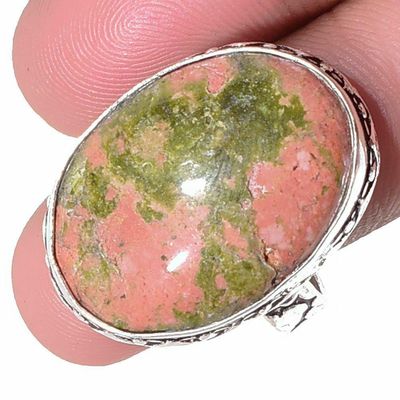Un 051c bague chevaliere unakite 9gr t58 18x26mm achat vente bijou pierre argent 925